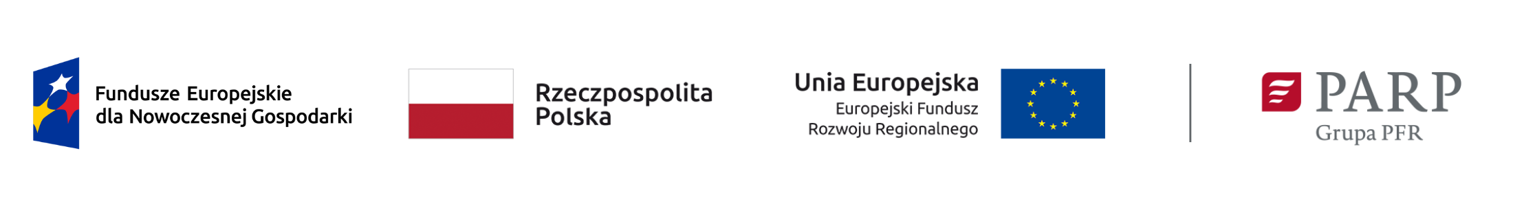 Fundusze Europejskie dla Nowoczesnej Gospodarki, Rzeczpospolita Polska, Dofinansowane przez Unię Europejską, Europejski Fundusz Rozwoju Regionalnego, PARP Grupa PFR